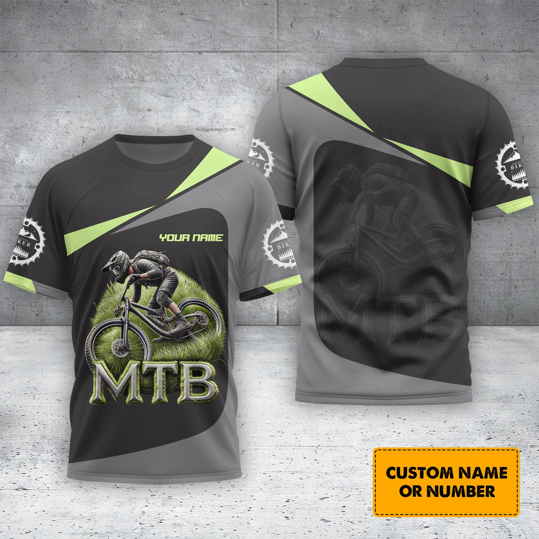 Custom Name Mountain Bike 3D T-Shirt MTB, MTB Polo Shirt, Personalized MTB Apparel, Gift for Cyclists