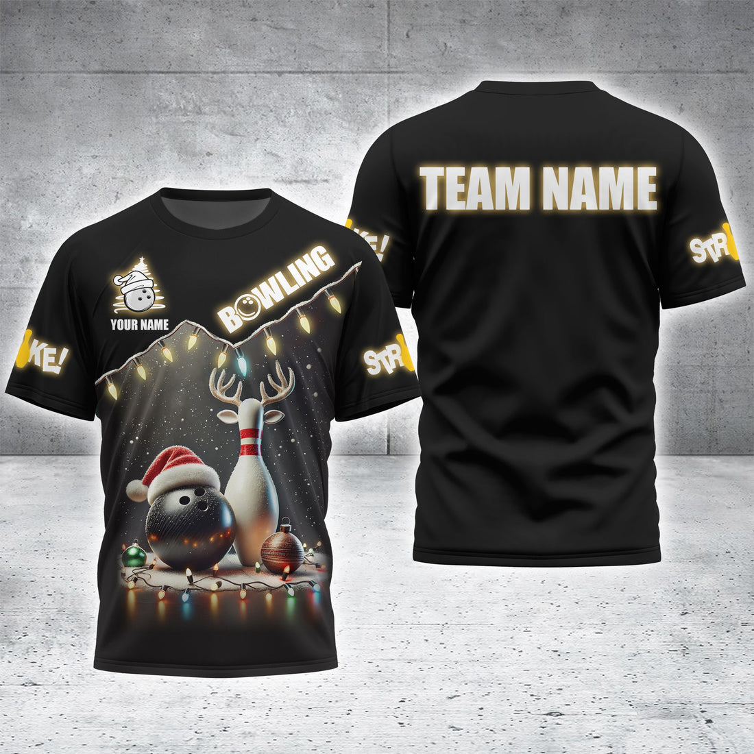 Custom Bowling T Shirt Personalized Team Apparel 3D Design Gift for Bowlers