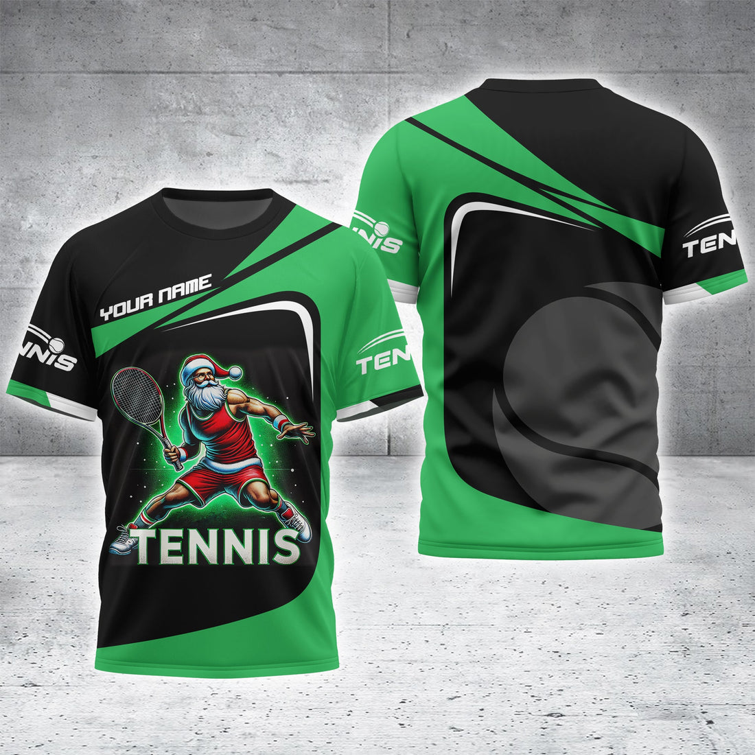 Custom Christmas Tennis T Shirt Santa 3D Design Lightweight Sportswear Personalized Team Apparel