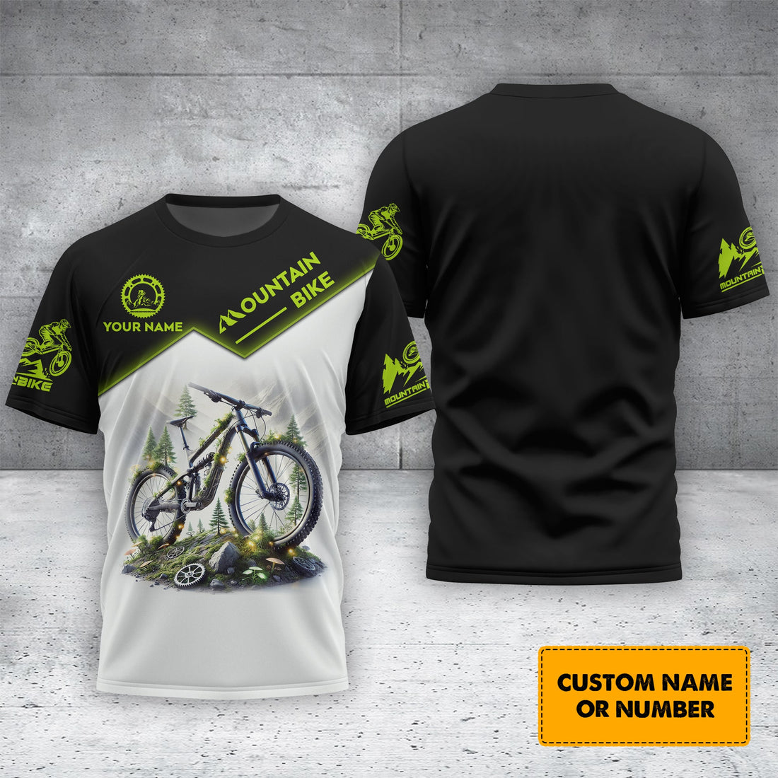 Custom Name Mountain Bike 3D T-Shirt, MTB Polo Shirt, Lightweight Sportswear, Personalized MTB Apparel, Gift for Cyclists