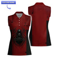 Sleeveless women’s Black Widow Spider Bowling Polo with custom name option
