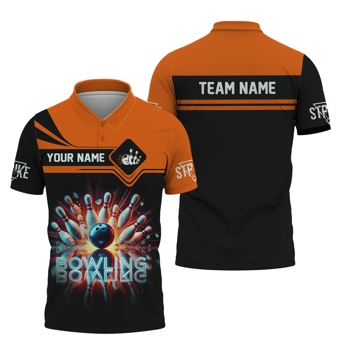 Custom Bowling Team Shirt, Striking Design with Explosive Pins, Bowling Presents