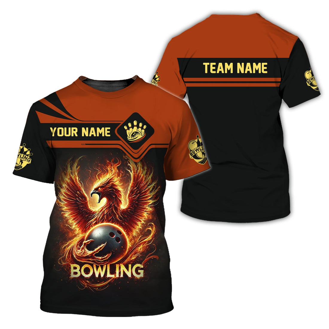 Personalized Name & Team Bowling Shirt Custom 3D Phoenix, Bowling Jersey, Bowling Shirts Custom, Gift For Bowler