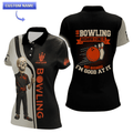 The custom Skeleton Bowling Polo Shirt with the phrase 