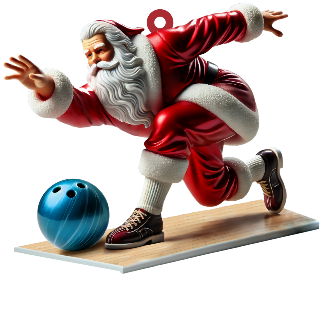 Santa Bowling, Personalize Bowling Ornament, Christmas Gift For Bowling Lovers