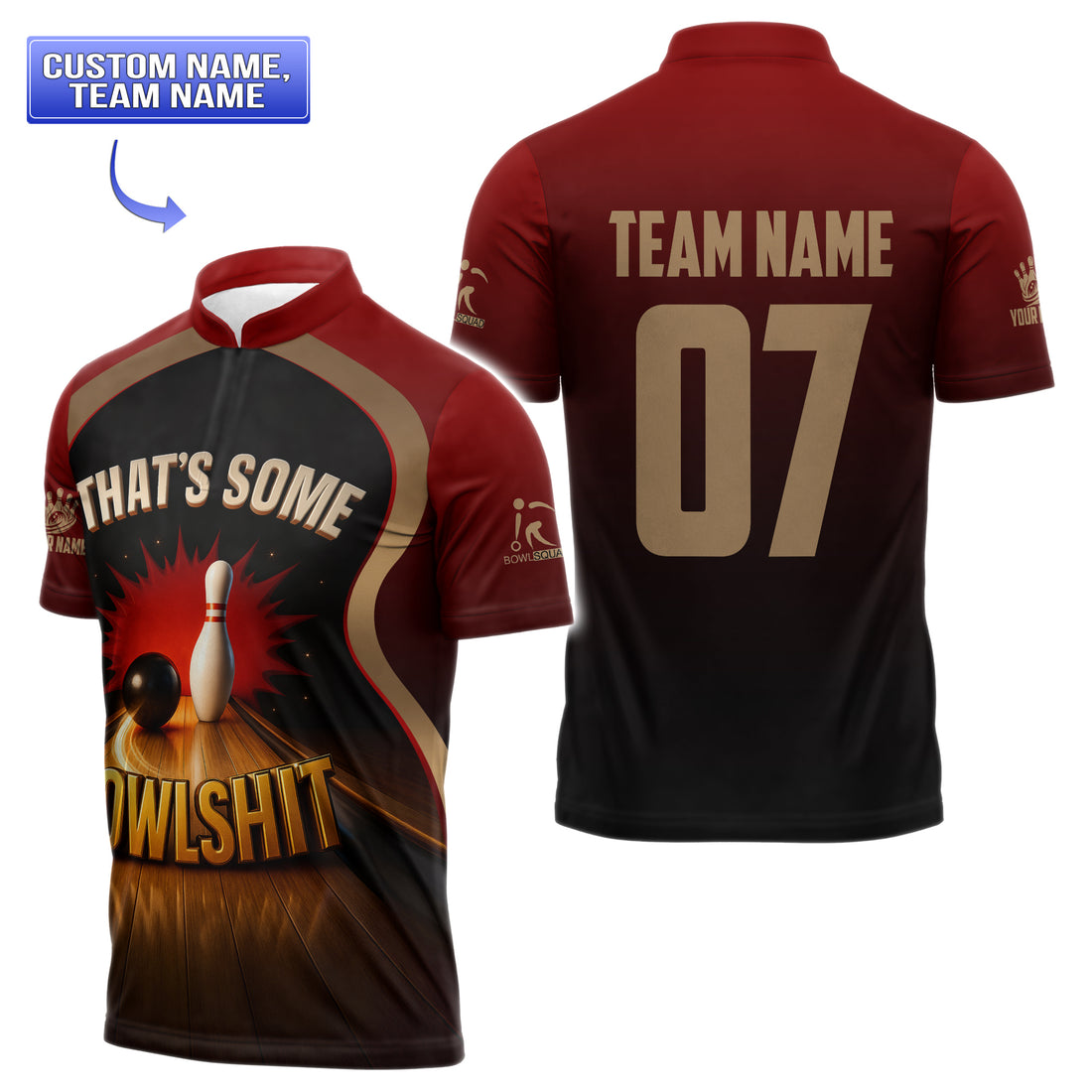 That’s Some Bowlsh*t Bowling Polo – Custom Team Bowling Shirt for Club & Events
