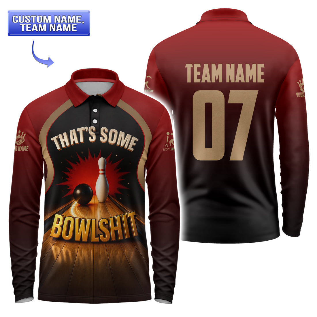 That’s Some Bowlsh*t Bowling Polo – Custom Team Bowling Shirt for Club & Events