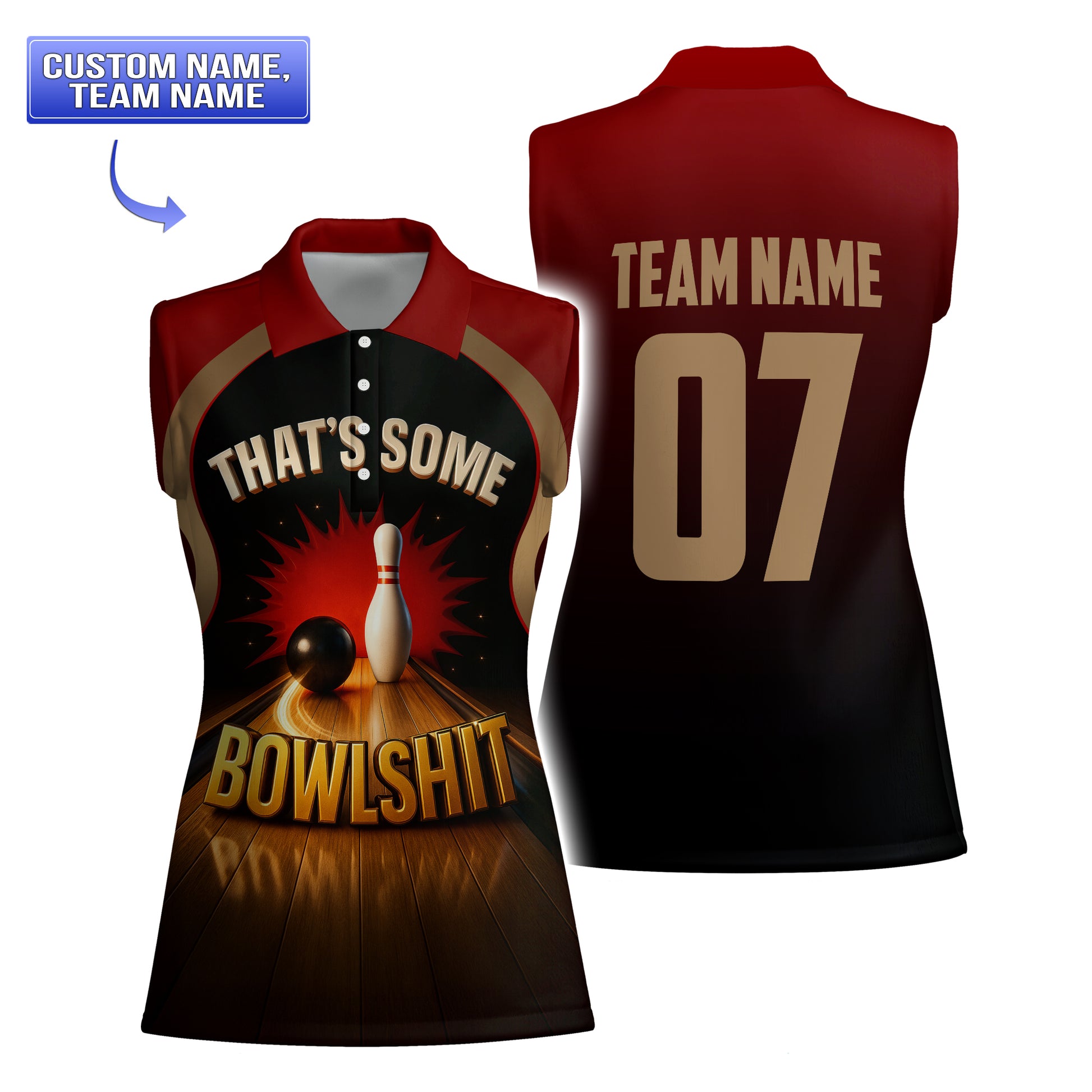 Custom Bowling Shirt with Team Name – Funny “That’s Some Bowlsh*t” Design