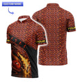 Custom dragon bowling jersey for men with red scale pattern and fire-breathing design