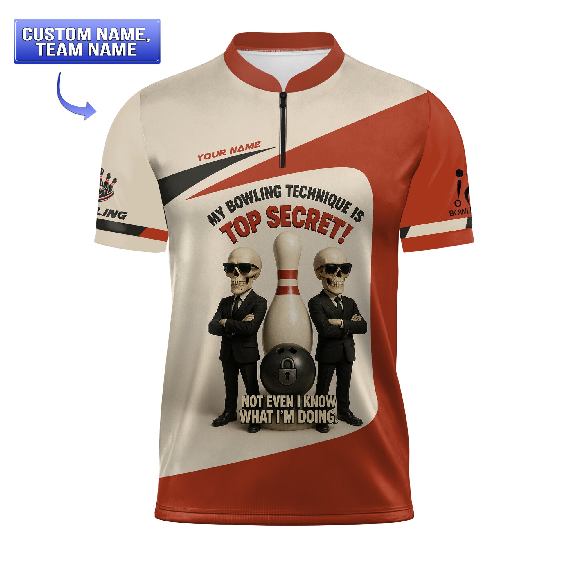 Youth's bowling jersey with skull graphics