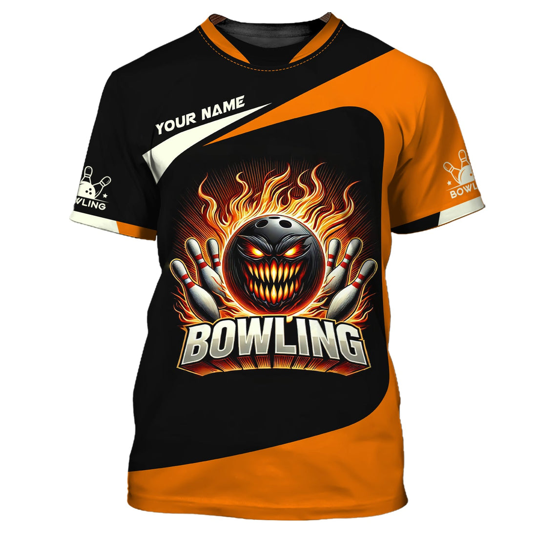 Custom Name Team & Number Bowling 3D Polo Shirt Design Angry, Bowling T-Shirt, Gift For Bowler