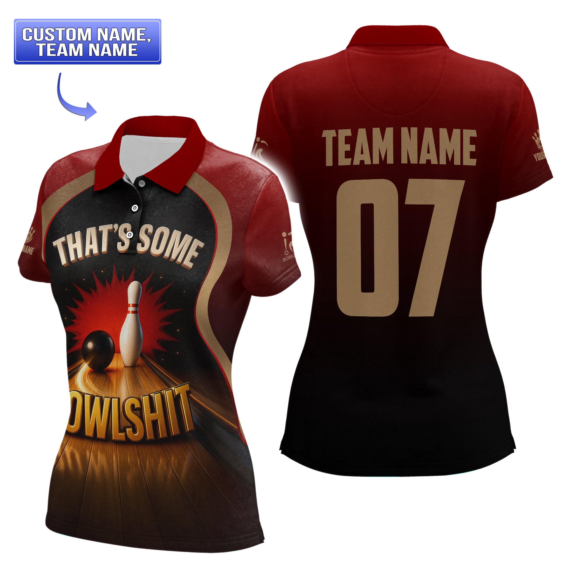 hat’s Some Bowlsh*t Bowling Polo – Custom Team Bowling Shirt for Club & Events